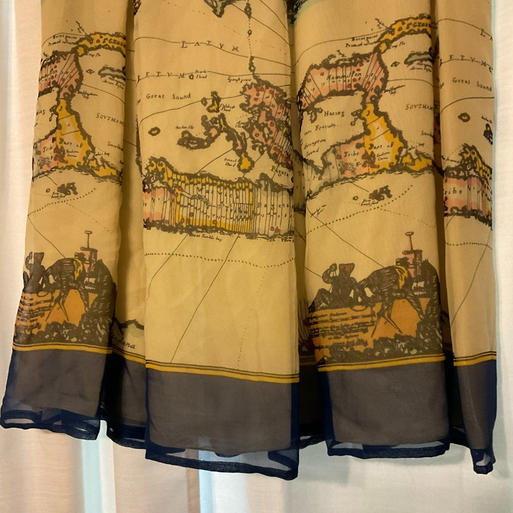 Vintage Map Print Skirt - Picture 4 of 9